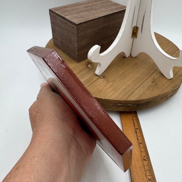 Vintage Hand Painted Apple Texeramics Quarry Tile Trivet - Picture 5 of 9